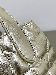 Kitlife Dior Small Toujours Vertical Tote Bag Metallic Gold-Tone Macrocannage Calfskin 16x12x18cm - 6