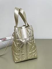 Kitlife Dior Small Toujours Vertical Tote Bag Metallic Gold-Tone Macrocannage Calfskin 16x12x18cm - 3