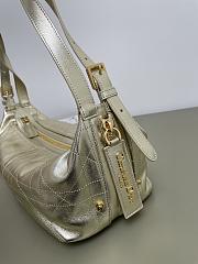 Kitlife Dior Medium D-Journey Bag in Metallic Gold-Tone Flat Macrocannage Crinkled Calfskin 33x16x15cm - 6