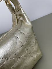 Kitlife Dior Medium D-Journey Bag in Metallic Gold-Tone Flat Macrocannage Crinkled Calfskin 33x16x15cm - 3