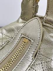 Kitlife Dior Small D-Journey Bag in Metallic Gold-Tone Flat Macrocannage Crinkled Calfskin 25.5x14.5x14cm - 4