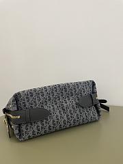 Kitlife Dior Medium D-Journey Bag Gray Denim Oblique 33x16x15cm - 4