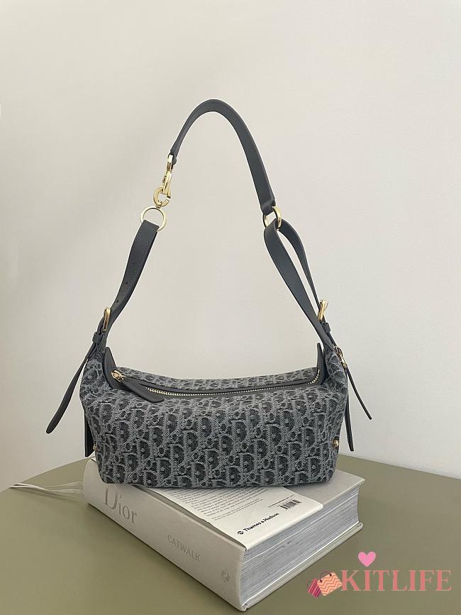 Kitlife Dior D-Journey Bag Gray Oblique 25.5x14.5x14cm  - 1
