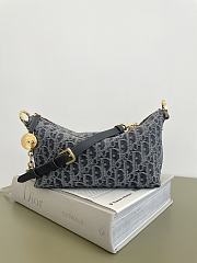 Kitlife Dior Diorstar Hobo Bag with Chain Gray Denim Oblique Jacquard 28.5x10x14.5cm - 1