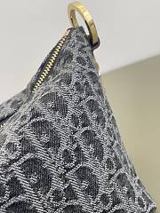 Kitlife Dior Diorstar Hobo Bag with Chain Gray Denim Oblique Jacquard 28.5x10x14.5cm - 4