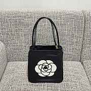 Kitlife Chanel Vintage Camellia Letter Reversible Tote Bag Black 24x25x12cm - 4
