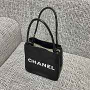 Kitlife Chanel Vintage Camellia Letter Reversible Tote Bag Black 24x25x12cm - 3