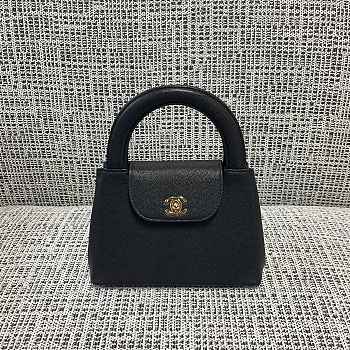 Kitlife Chanel Vintage Kelly Handbag Black 20x6.5x25cm
