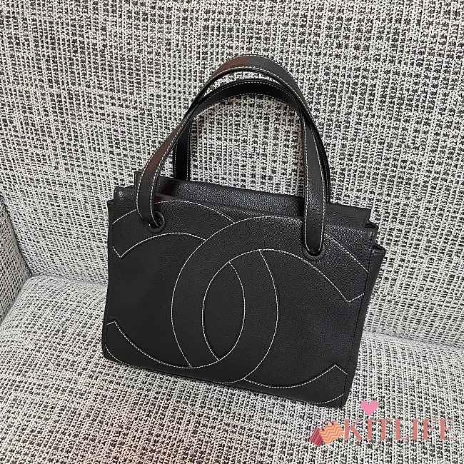 Kitlife Chanel Vintage Tote Bag With Exterior Stitching and Double C Design 29x10x23cm - 1