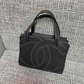 Kitlife Chanel Vintage Tote Bag With Exterior Stitching and Double C Design 29x10x23cm