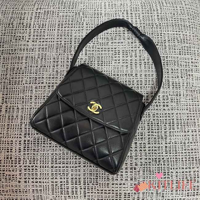 Kitlife Chanel Vintage Bow Kelly Bag Black 22x8.5x20cm - 1
