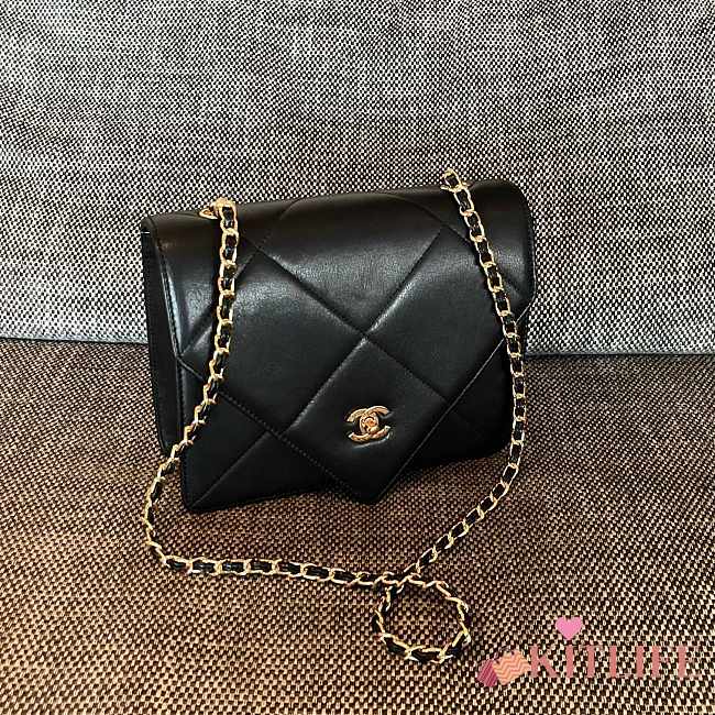 Kitlife Chanel Vintage Envelope Pouch Black 24x8x20cm - 1