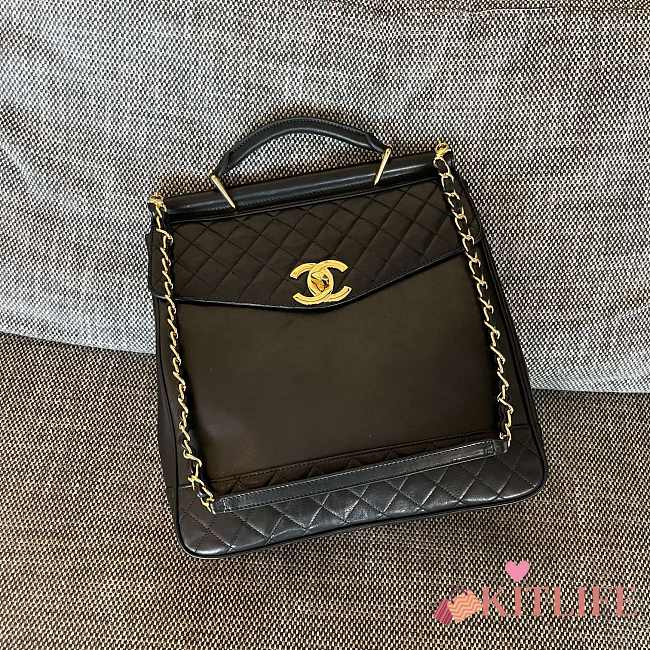 Kitlife Chanel Vintage Backpack Black 32x10x34cm - 1