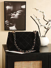 Kitlife Chanel Shoulder Bag Black Suede 30x16x13cm - 5