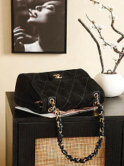 Kitlife Chanel Shoulder Bag Black Suede 30x16x13cm - 2