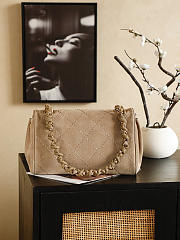 Kitlife Chanel Shoulder Bag Beige Suede 30x16x13cm  - 3