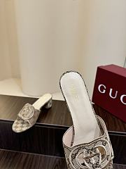 Kitlife Gucci Shoes Beige With 5.5cm Square Heel - 4