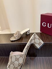 Kitlife Gucci Shoes Beige With 5.5cm Square Heel - 3
