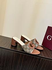 Kitlife Gucci Shoes Brown & Beige With 5.5cm Square Heel - 1