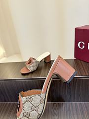 Kitlife Gucci Shoes Brown & Beige With 5.5cm Square Heel - 5