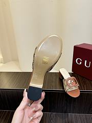 Kitlife Gucci Shoes Brown & Beige With 5.5cm Square Heel - 4
