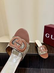 Kitlife Gucci Shoes Brown & Beige With 5.5cm Square Heel - 3
