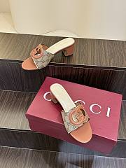 Kitlife Gucci Shoes Brown & Beige With 5.5cm Square Heel - 2