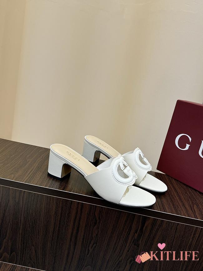 Kitlife Gucci Shoes White With 5.5cm Square Heel - 1