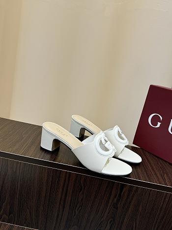 Kitlife Gucci Shoes White With 5.5cm Square Heel