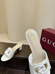 Kitlife Gucci Shoes White With 5.5cm Square Heel - 5
