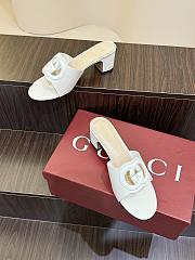 Kitlife Gucci Shoes White With 5.5cm Square Heel - 4