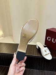 Kitlife Gucci Shoes White With 5.5cm Square Heel - 2