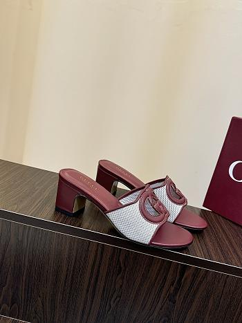 Kitlife Gucci Shoes Red & White With 5.5cm Square Heel 