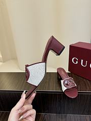 Kitlife Gucci Shoes Red & White With 5.5cm Square Heel  - 6