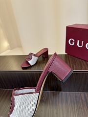 Kitlife Gucci Shoes Red & White With 5.5cm Square Heel  - 5