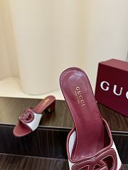 Kitlife Gucci Shoes Red & White With 5.5cm Square Heel  - 4