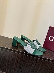 Kitlife Gucci Shoes Green & White With 5.5cm Square Heel  - 1