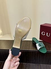 Kitlife Gucci Shoes Green & White With 5.5cm Square Heel  - 6