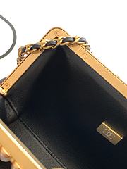 Kitlife Chanel Black Pearlescent Lambskin, Artificial Pearls & Gold-colored Metal Clutch AS5912 10x20x7cm - 3