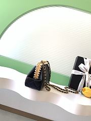 Kitlife Chanel Black Pearlescent Lambskin, Artificial Pearls & Gold-colored Metal Clutch AS5912 10x20x7cm - 5