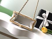 Kitlife Chanel White Pearlescent Lambskin, Artificial Pearls & Gold-colored Metal Clutch AS5912 10x20x7cm - 2