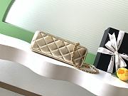 Kitlife Chanel Gold Pearlescent Lambskin, Artificial Pearls & Gold-colored Metal Clutch AS5912 10x20x7cm - 6