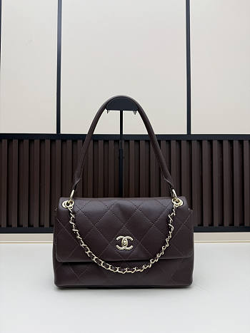 Kitlife Chanel Large Flap Bag Dark Brown Sheepskin AS6116 28×17×8 cm