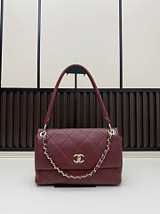 Kitlife Chanel Large Flap Bag Burgundy Sheepskin AS6116 28×17×8 cm - 1