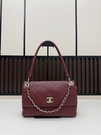 Kitlife Chanel Large Flap Bag Burgundy Sheepskin AS6116 28×17×8 cm