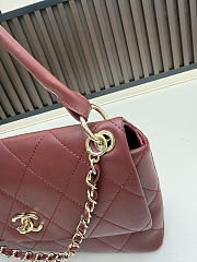 Kitlife Chanel Large Flap Bag Burgundy Sheepskin AS6116 28×17×8 cm - 5
