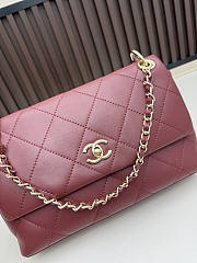 Kitlife Chanel Large Flap Bag Burgundy Sheepskin AS6116 28×17×8 cm - 2