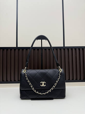 Kitlife Chanel Large Flap Bag Black Sheepskin AS6116 28×17×8 cm