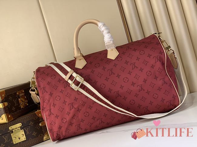 Kitlife Louis Vuitton Keepall Foldable 45 Bag Monogram Red Nylon M25772 45x20x27cm - 1