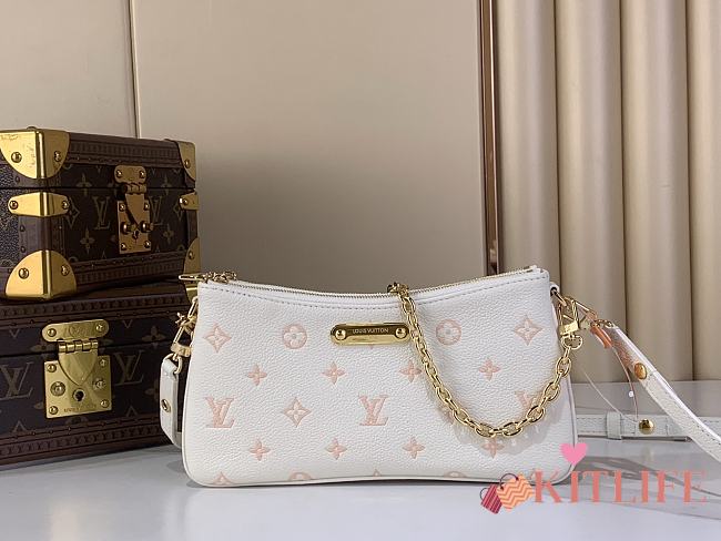 Kitlife Louis Vuittin Pochette Liv Bag Milky White/Peach M27741 24.5x13.5x6.5cm - 1